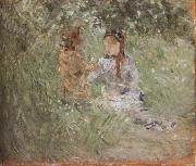 Berthe Morisot The woman and children are in the park oil painting artist